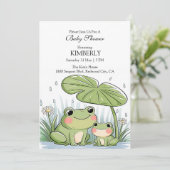 Froggy Family in Rain Einladung (Stehend Vorderseite)