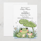 Froggy Family in Rain Einladung (Vorne/Hinten)