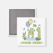 Froggy First Birthday Magnet (Vorderseite/Rückseite)