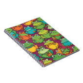 Froggy Frenzy Notebook - Lebhafte Cartoon Frogs Notizblock (Rechte Seite)