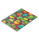 Froggy Frenzy Notebook - Lebhafte Cartoon Frogs Notizblock (Linke Seite)