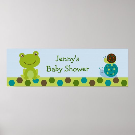 Froggy Frog Snail Baby Shooting Banner Zeichen Poster (Vorne)