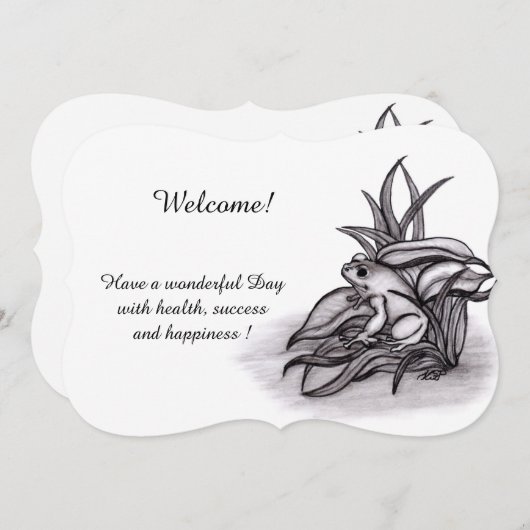 Froggy , Fügen Sie Ihre Texteinladung hinzu Einladung (Vorne/Hinten)