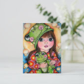 Froggy Fun - Ribbit - Frosch-Design Postkarte (Stehend Vorderseite)