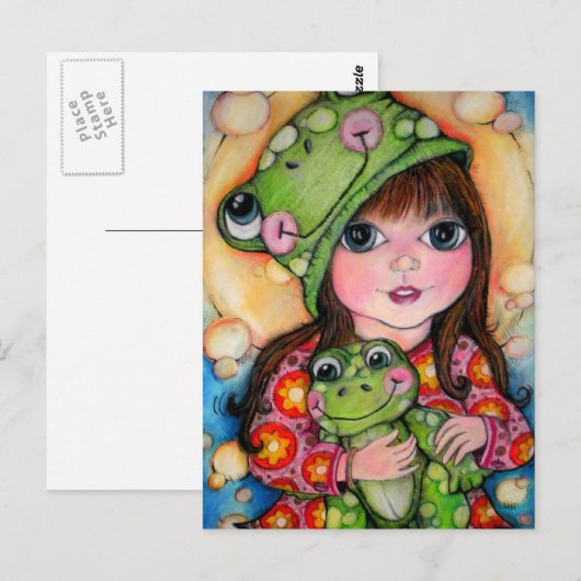Froggy Fun - Ribbit - Frosch-Design Postkarte (Vorne/Hinten)