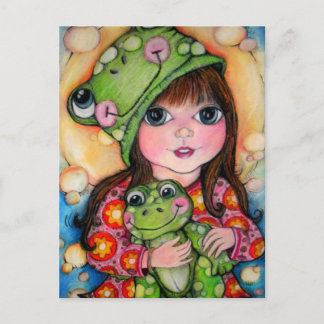 Froggy Fun - Ribbit - Frosch-Design Postkarte