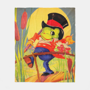Froggy gone a courtin" fleecedecke