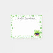 Froggy Green Dots Polka Post-it Klebezettel (Vorderseite)
