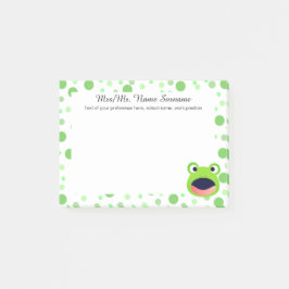 Froggy Green Dots Polka Post-it Klebezettel
