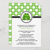Froggy Green Polka Dot Baby Shower Einladungen (Vorne/Hinten)