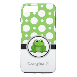 Froggy Green & White Polka Dot iPhone 7 Plus Fall Case-Mate iPhone Hülle