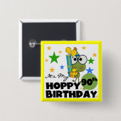 Froggy Hoppy 90. Geburtstag Button (Vorne & Hinten)