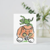 Froggy is Leaping Over the Kitten Postkarte (Stehend Vorderseite)