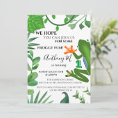 Froggy Kindergeburtstag Party Einladung (Stehend Vorderseite)