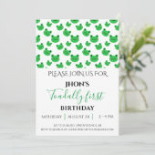 Froggy Kindergeburtstag Party Einladung (Stehend Vorderseite)