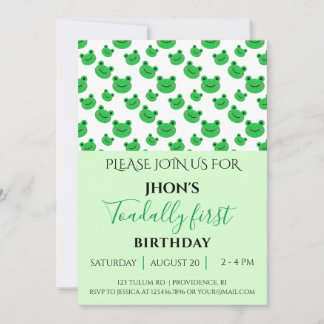 Froggy Kindergeburtstag Party Pastel Green Einladu Einladung