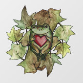 Froggy Liebhaber Kunst Spaß Frösche und Herz Fensteraufkleber (Blatt)