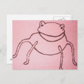 Froggy log legs in pink postkarte (Vorne/Hinten)