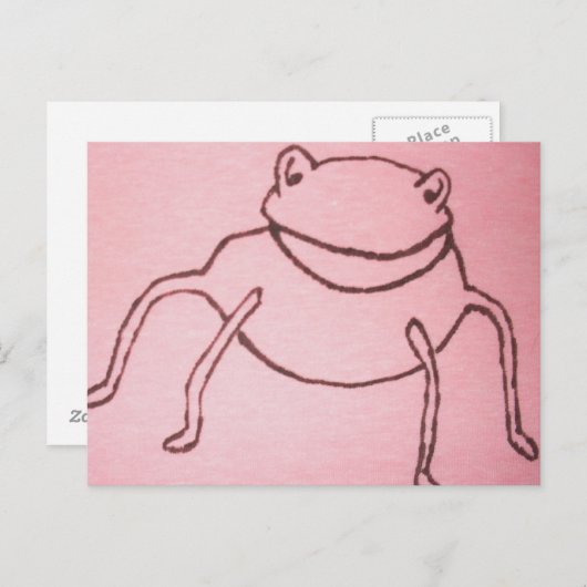 Froggy log legs in pink postkarte (Vorne/Hinten)
