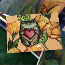Froggy Lover Blume Pattern Frogs Liebe Herz