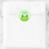 Froggy Party Green theme Kindergeburtstag Runder Aufkleber (Tasche)
