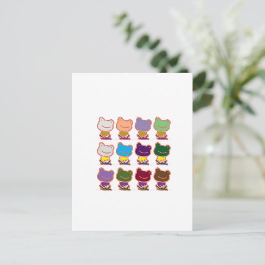 FROGGY PATTERN POSTKARTE (Stehend Vorderseite)