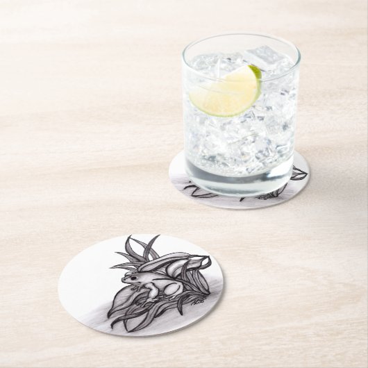 Froggy Runder Pappuntersetzer (Vor Ort)