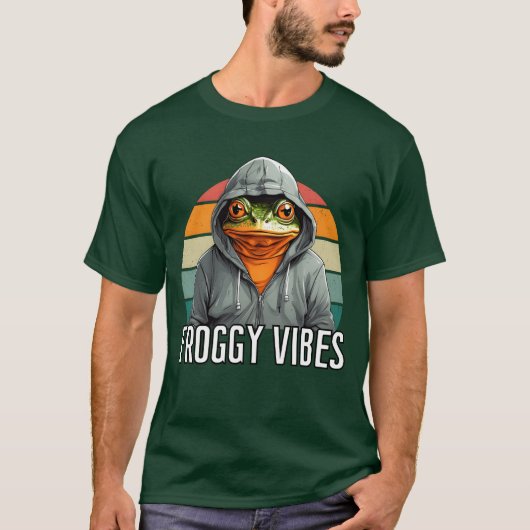 Froggy Vibes Frosch Design T-Shirt (Vorderseite)