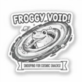 Froggy Void Funny Space Frog Cartoon Aufkleber (Vorderseite)