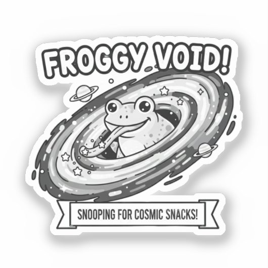 Froggy Void Funny Space Frog Cartoon Aufkleber (Vorderseite)