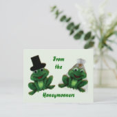 Froggy Wedding - Flitterwochen Postkarte (Stehend Vorderseite)