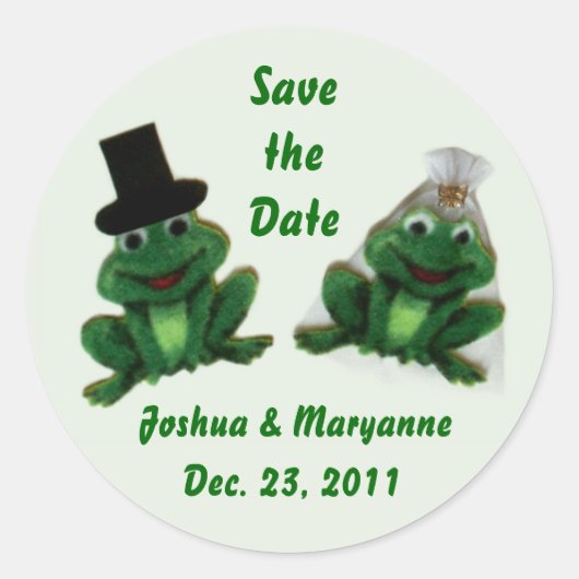 Froggy Wedding - Save the Date Stickers (Vorderseite)