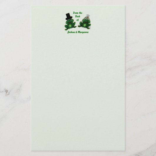 Froggy Wedding - Stationary Briefpapier (Vorderseite)