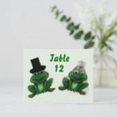 Froggy Wedding - Tischnummer Postkarte (Stehend Vorderseite)