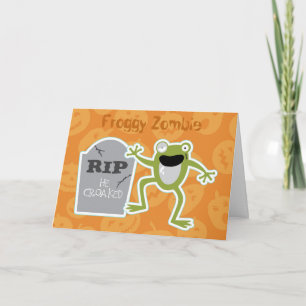 Froggy-Zombie Halloween Karte