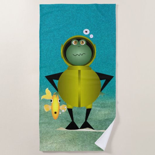 Frogman Beach Handtuch (Vorderseite)