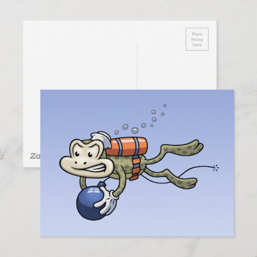 Frogman Postkarte (Vorne/Hinten)