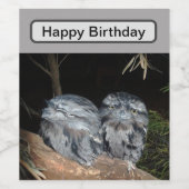 Frogmouth Owls, Weinetikett (Einzelnes Label)