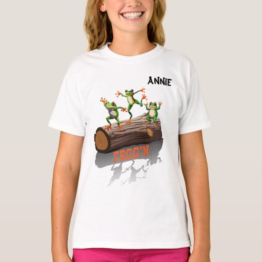 "Frog'n Customizable Girl's T-Shirt (Vorderseite)