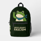 Frogs Against Fascism Portland Frog Protest Bedruckter Rucksack (Vorderseite)