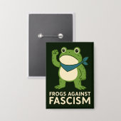 Frogs Against Fascism Portland Frog Protest Button (Vorderseite/Rückseite)