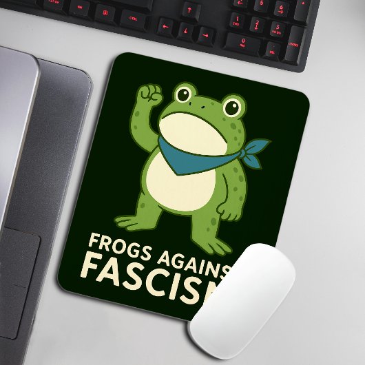 Frogs Against Fascism Portland Frog Protest Mousepad