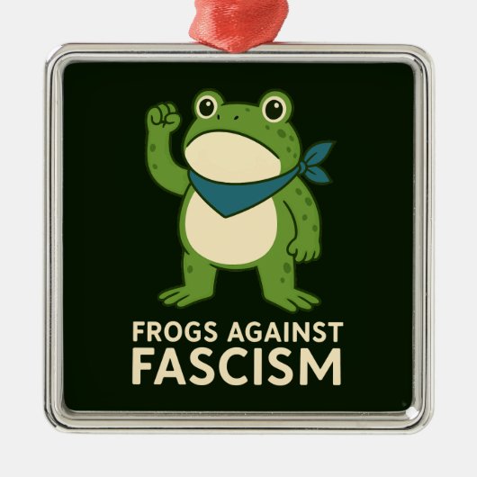 Frogs Against Fascism Portland Frog Protest Ornament Aus Metall (Vorne)