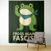 Frogs Against Fascism Portland Frog Protest Wandteppich (Beispiel)