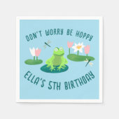 Frogs and Lily Pads Cute Birthday Kids CUSTOM Serviette (Vorderseite)