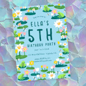 Frogs and Lily Pads Cute CUSTOM BIRTHDAY PARTY Einladung