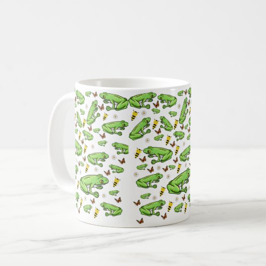 Frogs Butterfly Hummeln Tasse (Vorderseite Links)