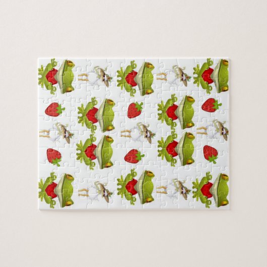 Frogs Chickens Strawberry Jigsaw Puzzle (Horizontal)