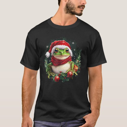Frogs Christmas Santa Claus Frog T-Shirt (Vorderseite)