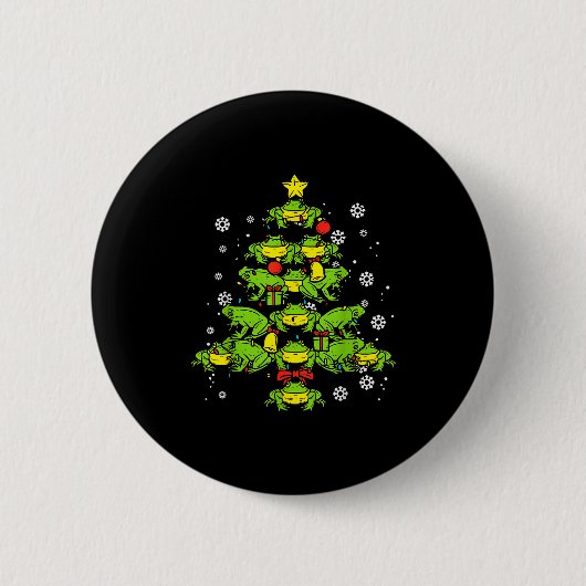 Frogs Christmas Tree Animal Xmas Women Men Kids  Button (Vorderseite)